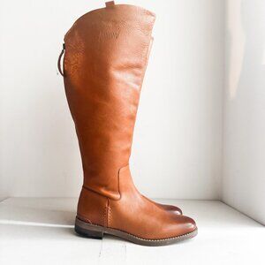 Franco Sarto Brown Ombre Toe Novara Knee High Leather Back Zip Boots WIDE CALF 9